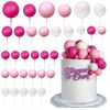 Pink-Fehér mini gömb Tortadekoráció 32 db-os