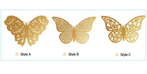 Arany Dekorációs pillangó Style B