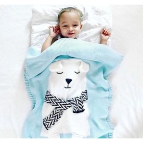   Finom kötésű jeges macis mintás takaró babáknak készletről