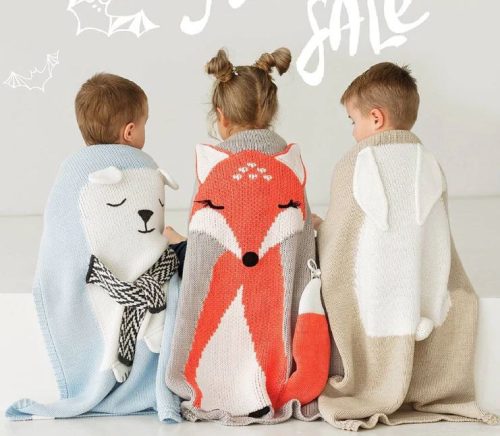 Finom kötésű jeges macis mintás takaró babáknak készletről