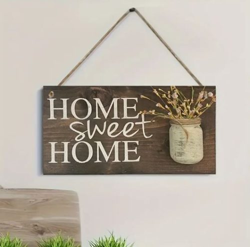 Otthon Édes Otthon Virágos Dekorációs Tábla 