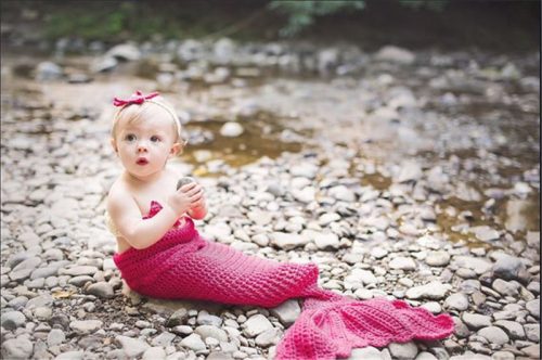 Baba kötött sellőruha- Baba fotózáshoz 
