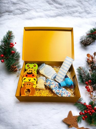 Babaköszöntő ajándékcsomag - Baby Gift  Box- Blue Dream