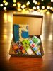 Babaköszöntő ajándékcsomag- Baby gift Box- Animal Zöld-Kék