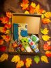 Babaköszöntő ajándékcsomag- Baby gift Box- Animal Zöld-Kék