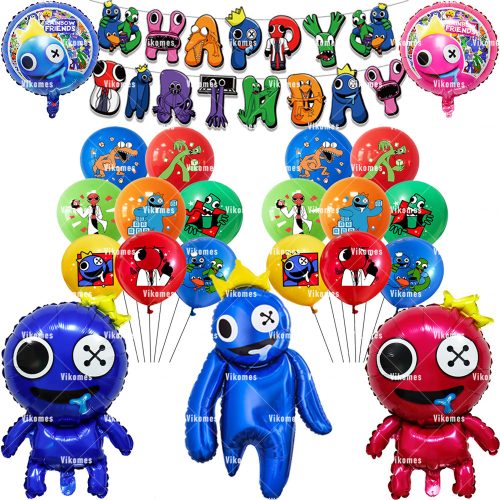 Rainbow Friends Szülinapi Dekoráció Szett Készletről