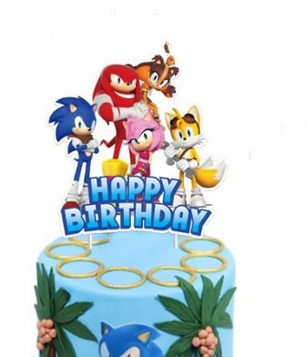 Sonic Születésnapi Torta Dekoráció 