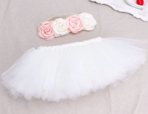 Baba Fotózás - Fehér rózsás Balerina szett 