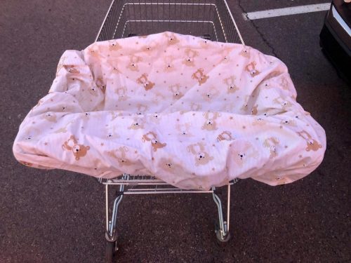 Bézs Macis Bevásárlókocsi huzat / bevásárlókocsibetét gyerekeknek 