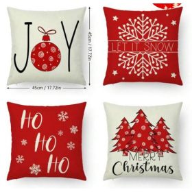   Karácsonyi mintás 4 db-os párnahuza piros-fehér hópehely