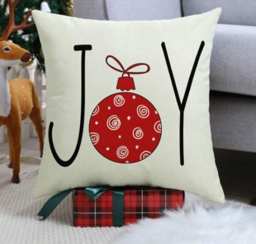 Karácsonyi mintás 4 db-os párnahuza piros-fehér hópehely