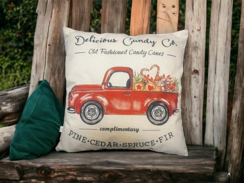 Karácsonyi autós Dekorációs Párnahuzat