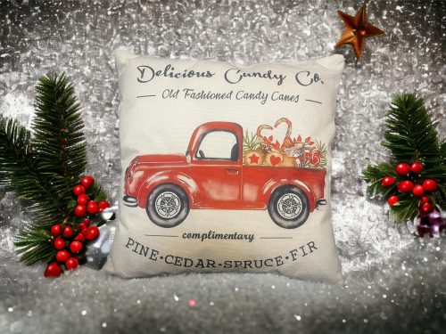 Karácsonyi autós Dekorációs Párnahuzat