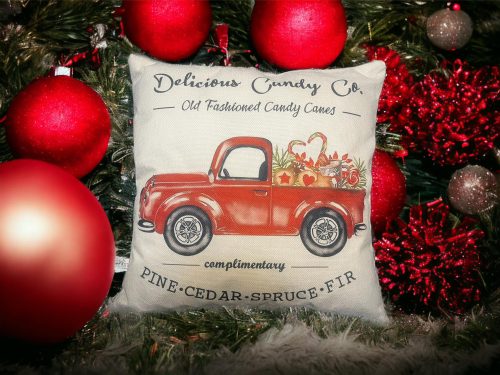 Karácsonyi autós Dekorációs Párnahuzat