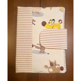   Pelenkázó neszeszer , pelenkázó táska-Barna csíkos kiskutyás