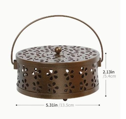 Szúnyogtekercs Tartó fémdoboz Bronz színben 