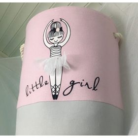 Rózsaszín balerina mintás játéktároló 