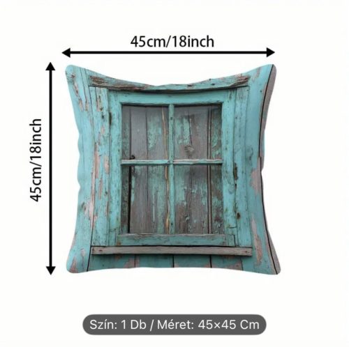 Vintage stílusú türkizkék párnahuzat