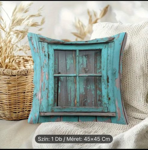 Vintage stílusú türkizkék párnahuzat