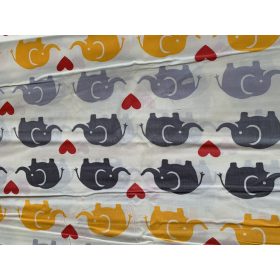 Sárga alapon Elefántos pamutvászon