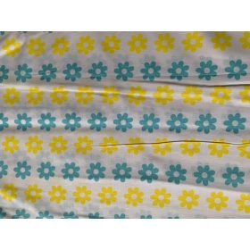 Sárga-Kék Virágos pamutvászon