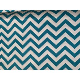 Fehér alapon kék cikk-cakk mintás pamutvászon