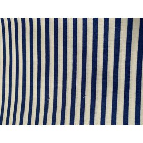 Fehér alapon kék csíkos pamutvászon