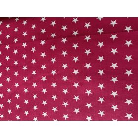 Rózsaszín alapon fehér csillagmintás pamutvászon