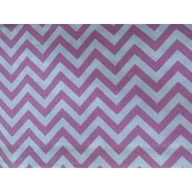 Fehér alapon rózsaszín cikk-cakk mintás pamutvászon