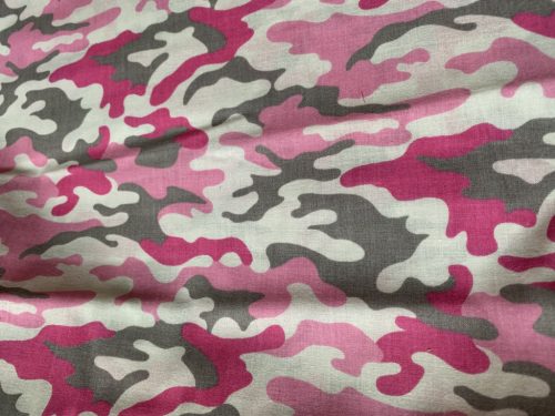 Rózsaszín Terepmintás Pamutvászon