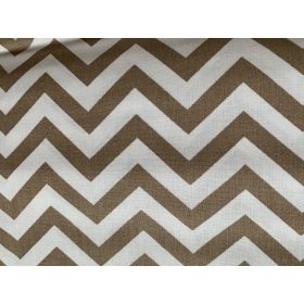 Fehér-Barna Cikk-Cakk Mintás Pamutvászon