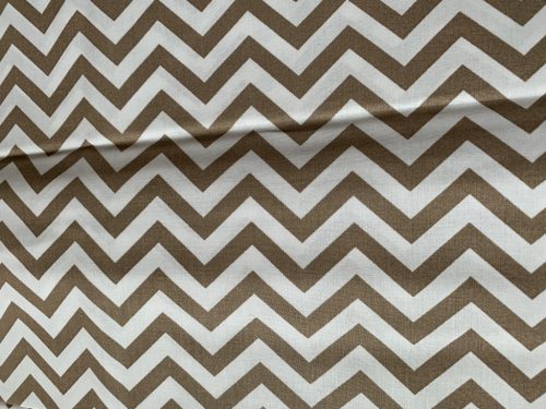 Fehér-Barna Cikk-Cakk Mintás Pamutvászon