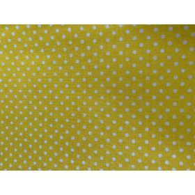 Sárga alapon Kis Fehér Pöttyös Pamutvászon 
