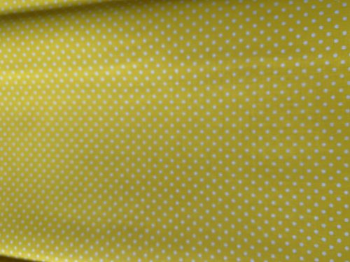 Sárga alapon Kis Fehér Pöttyös Pamutvászon 