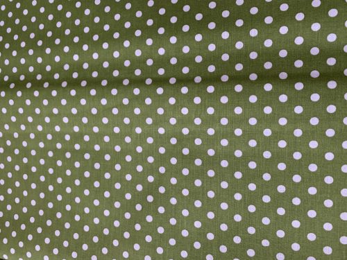 Zöld Alapon Fehér Pöttyös Pamutvászon