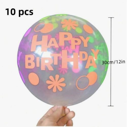 Happy Birhtday Feliratú Lufi 10 db-os