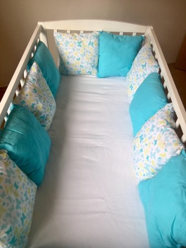 Rácsvédő, fejvédő párnaszett Türkiz pillangó