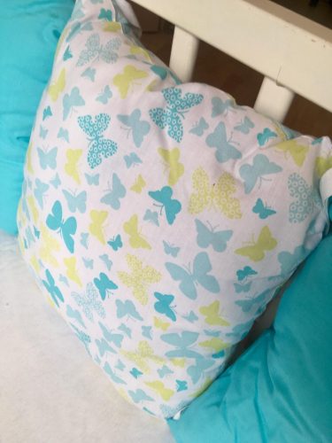 Rácsvédő, fejvédő párnaszett Türkiz pillangó