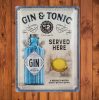 Retro Dekorációs Fém Tábla Gin&Tonic Felirattal 