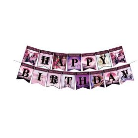 Black Pink Happy Birhtday Felirat Banner