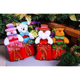   Karácsonyi mini ajándék táska, dekoráció- karácsonyfára, ajándékdobozra 4 db-os