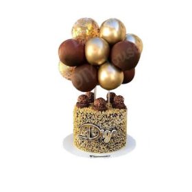 TORTA DEKORÁCIÓ- MINI LUFI -Csokibarna-Arany